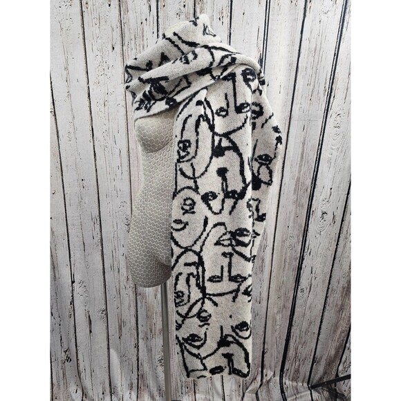 InWear‎ TessaIw Scarf Alpaca & Wool RWS Faces Design Wrap Shawl 17"x86" SOFT EUC - Picture 2 of 6